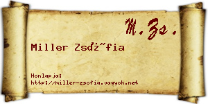 Miller Zsófia névjegykártya